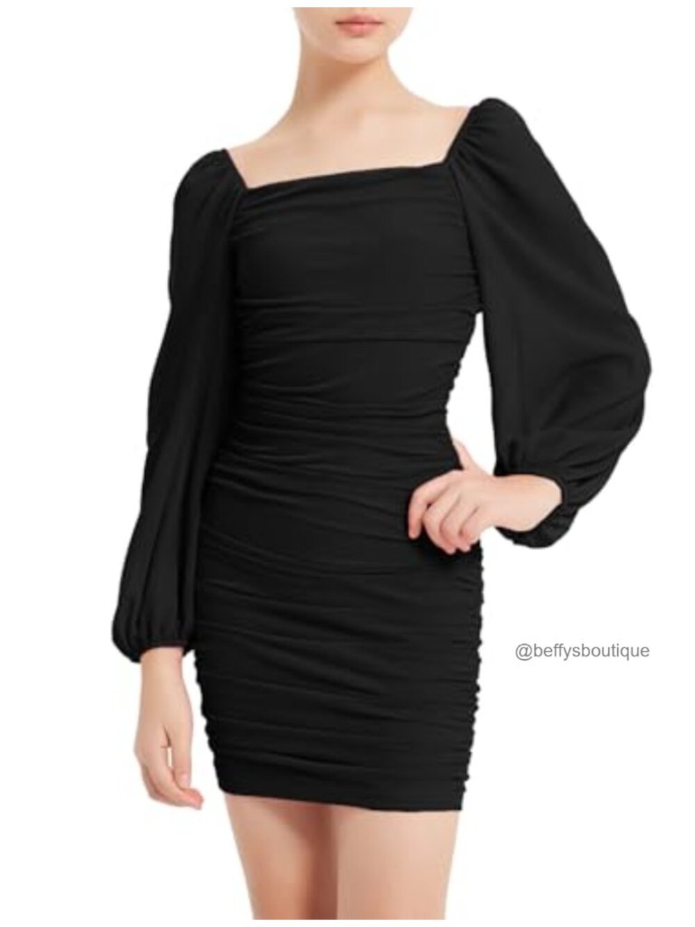 Girls Ruched Bodycon Knit Dress Mesh Overlay Long Sleeve Formal Dance Party